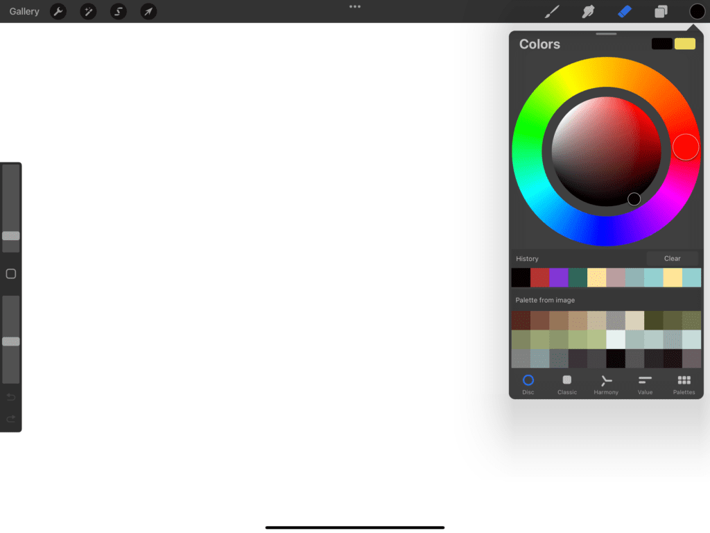 How to use procreate color palette