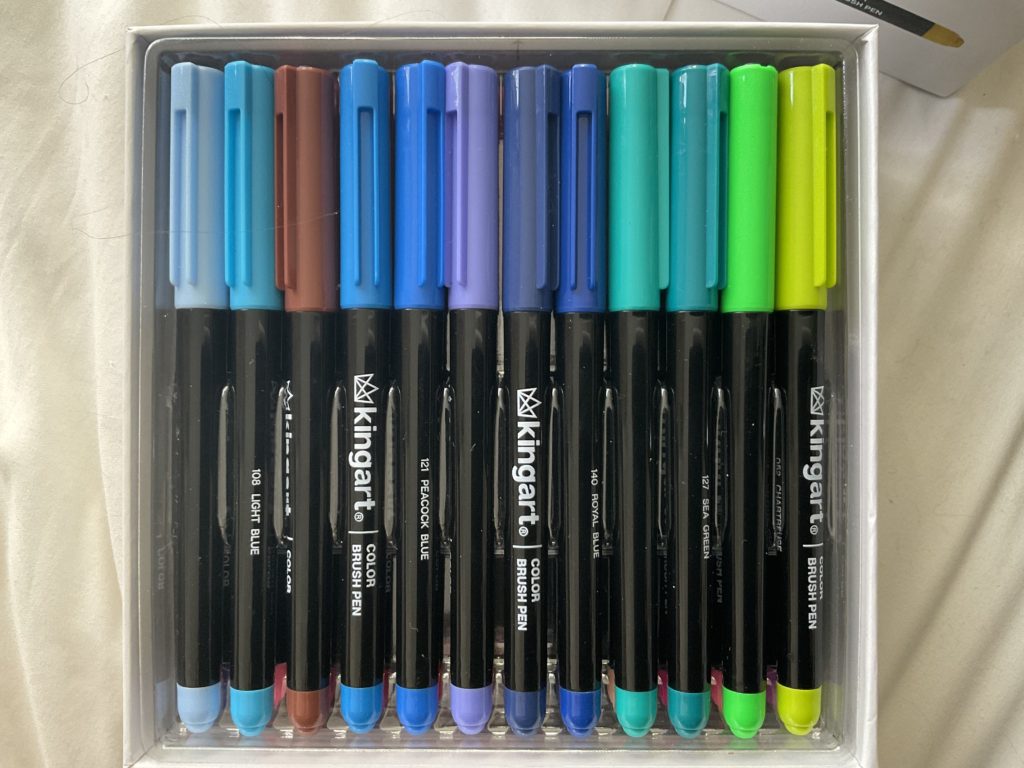 King art coloring brush pens