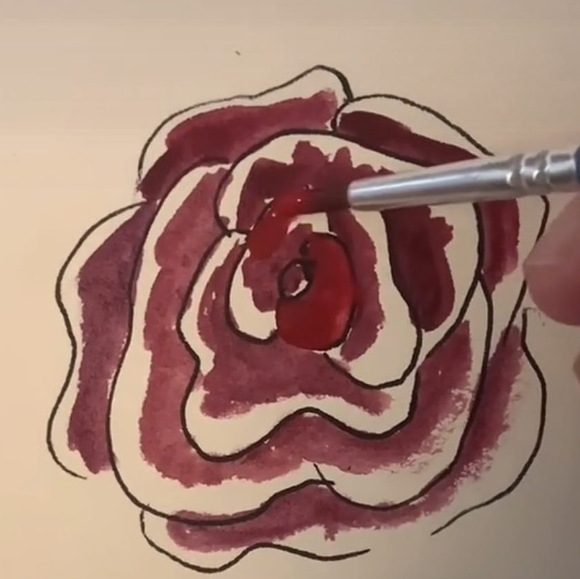 How to paint a rose