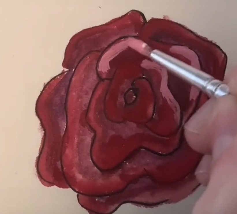 How to paint a rose