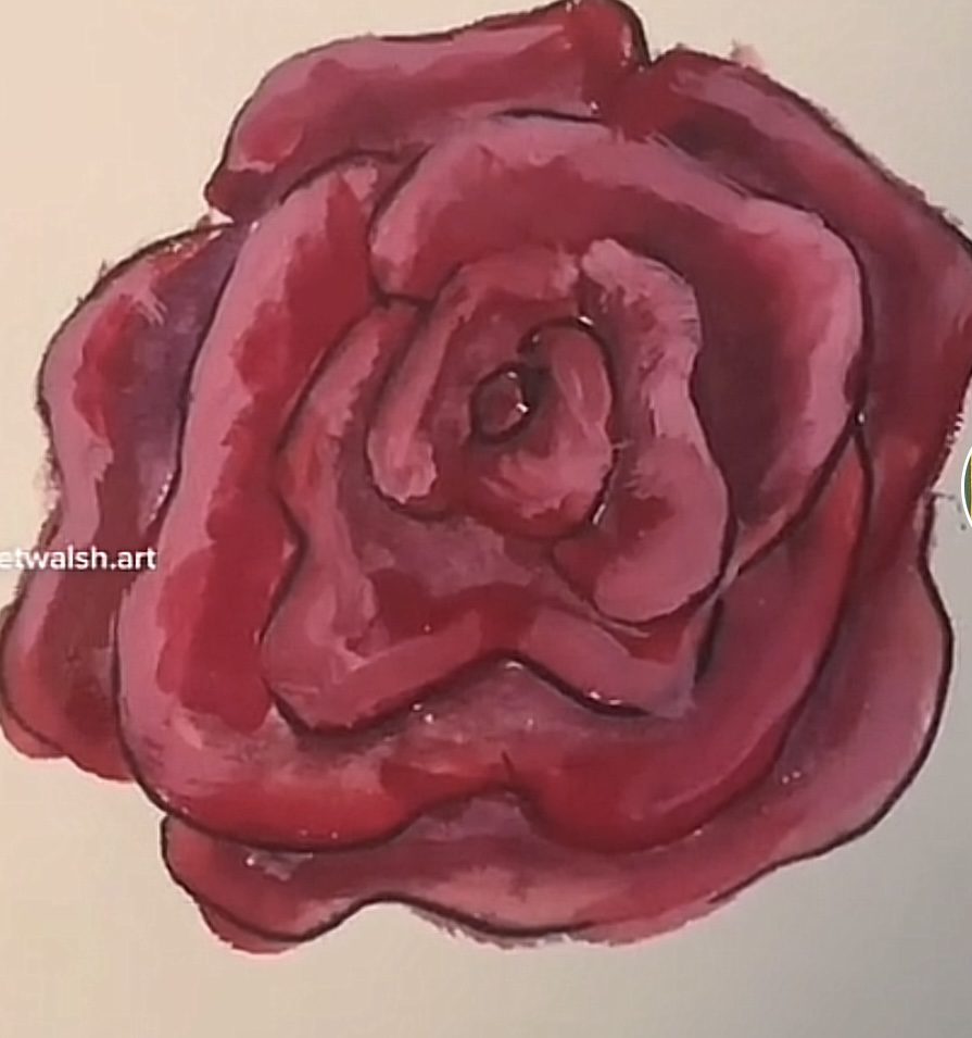 How to paint a rose