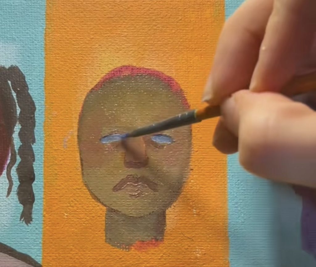 How to paint eyes on a mini portrait