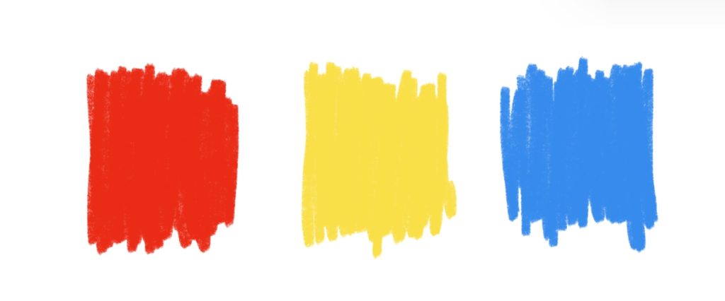 Primary colors on the color wheel 