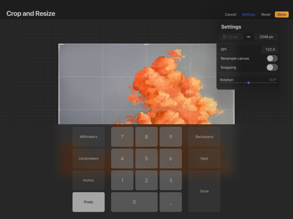 How to crop and resize a poster on procreate