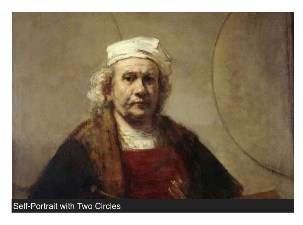 Self portrait with two circles