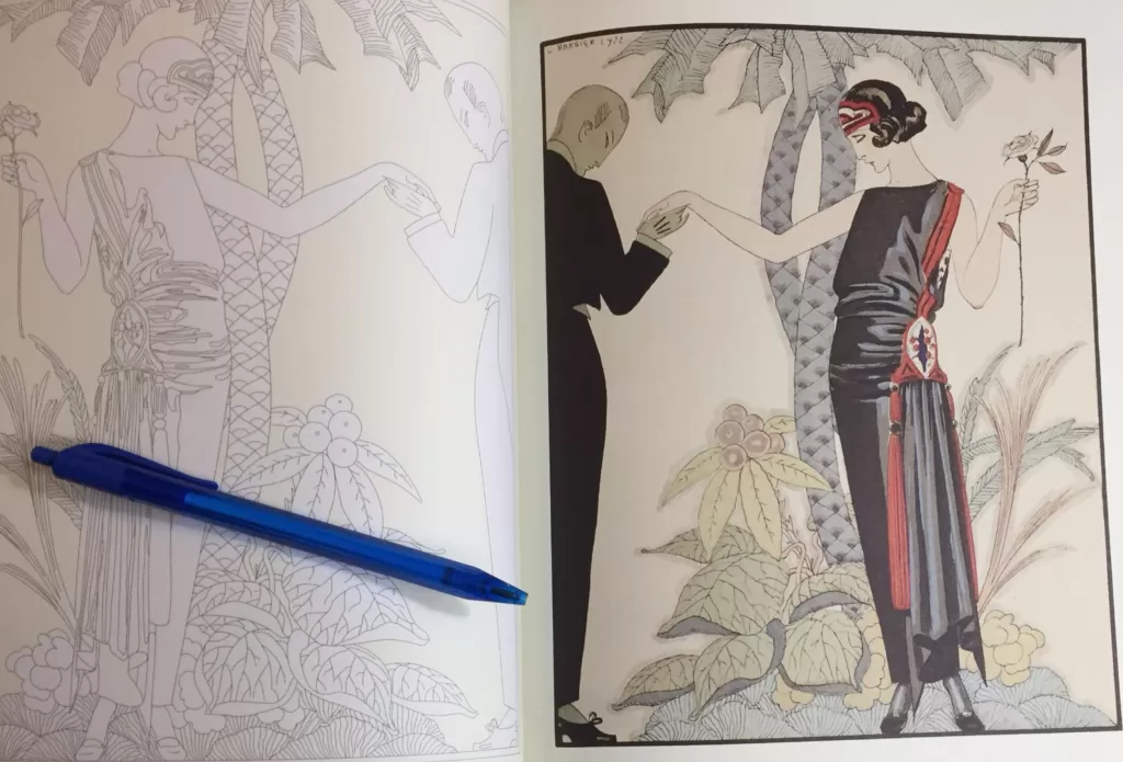 Art deco coloring book for adults